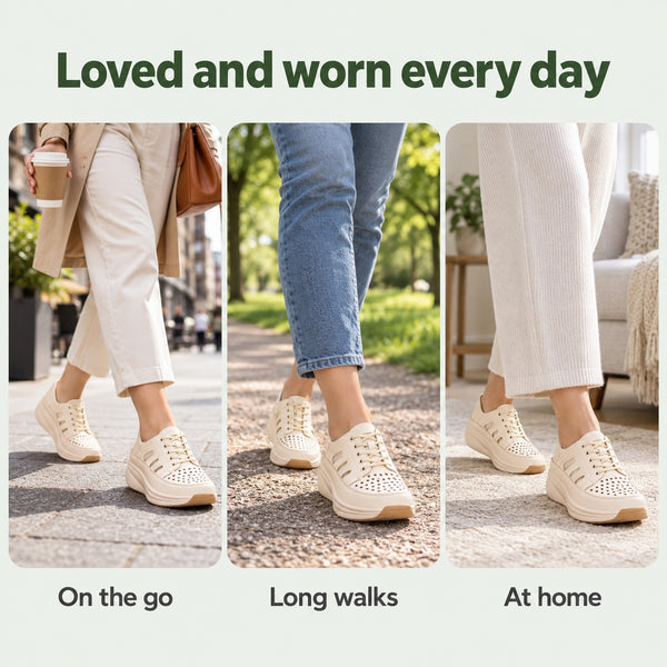 Jenna – Women's Plantar Fasciitis Sneakers, worn every day