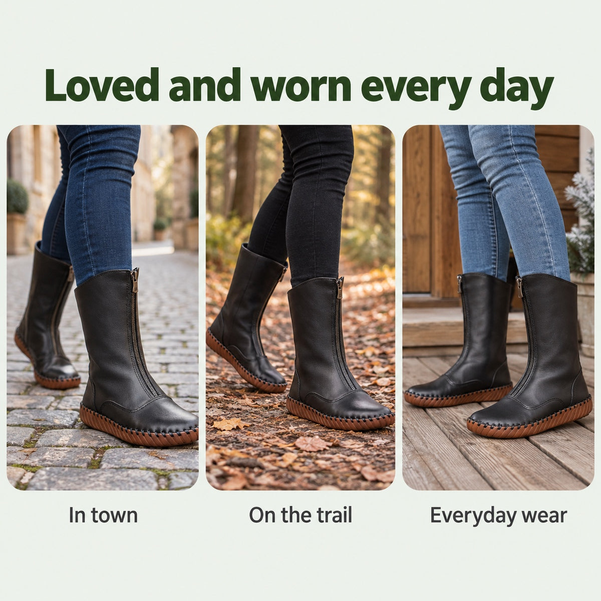 Jesse – Unisex Wide Calf Boots, worn every day