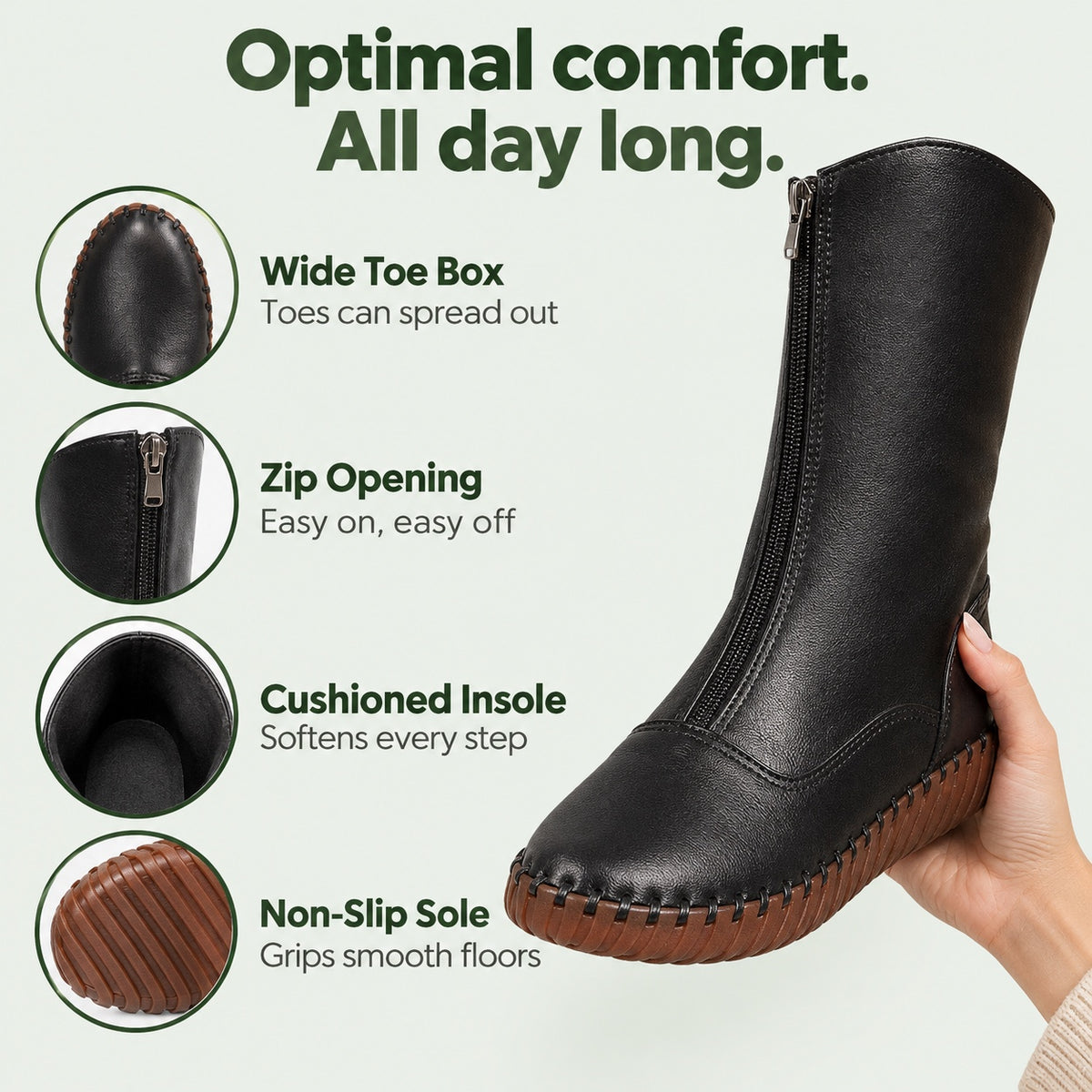 Jesse – Unisex Wide Calf Boots, features