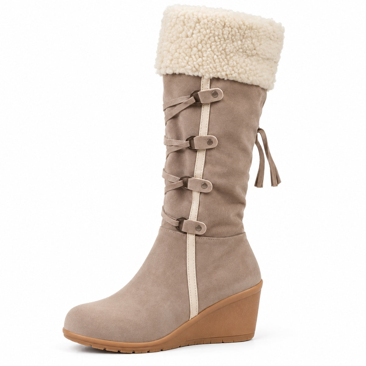 Jill – Women's Wide Calf Boots in Beige