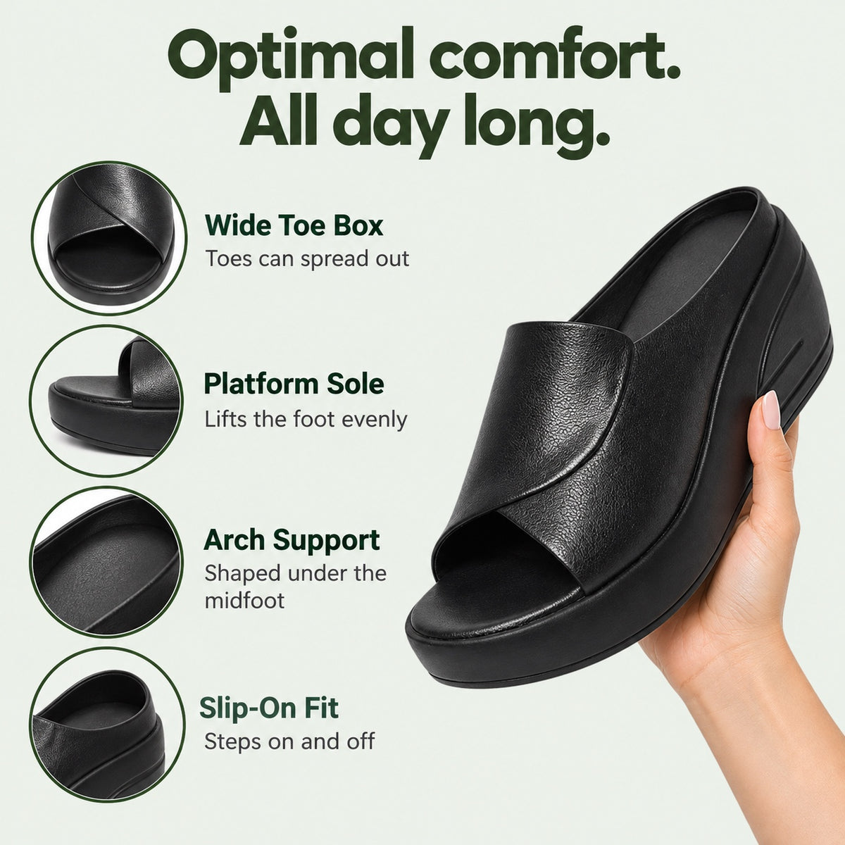 Jules – Unisex Wide Toe Box Sandals, features