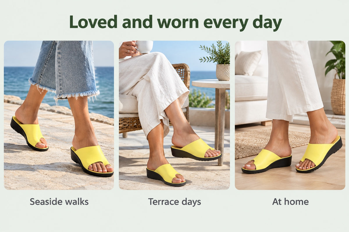 Kari – Women's Wide Toe Box Sandals, worn every day