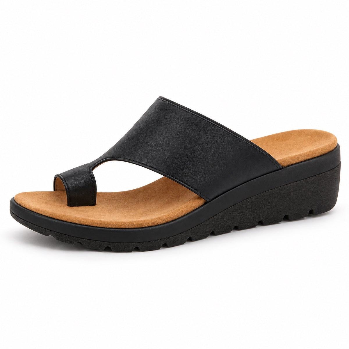 Kari – Women's Wide Toe Box Sandals in Black