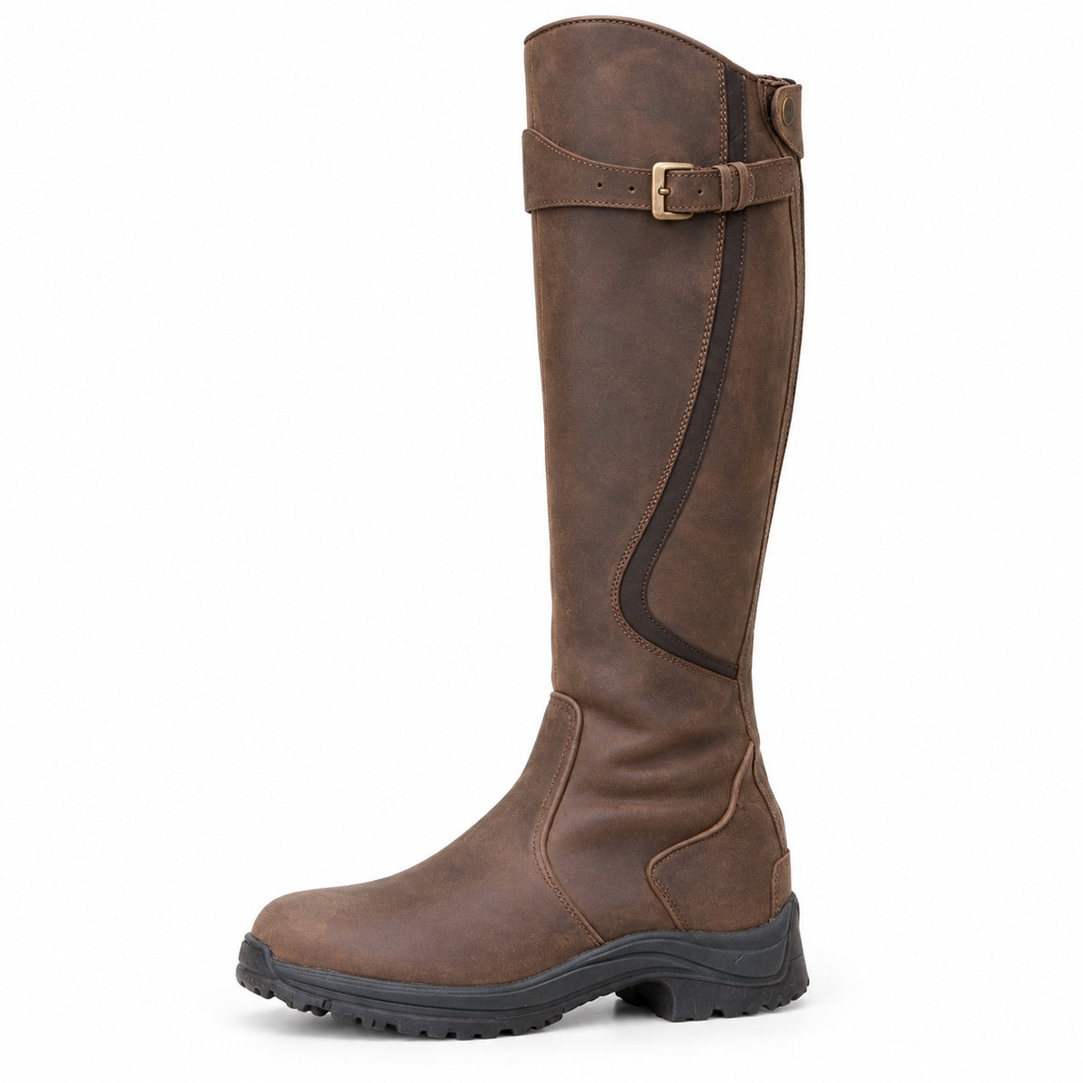 Karla – Women's Wide Calf Boots in Dark Brown