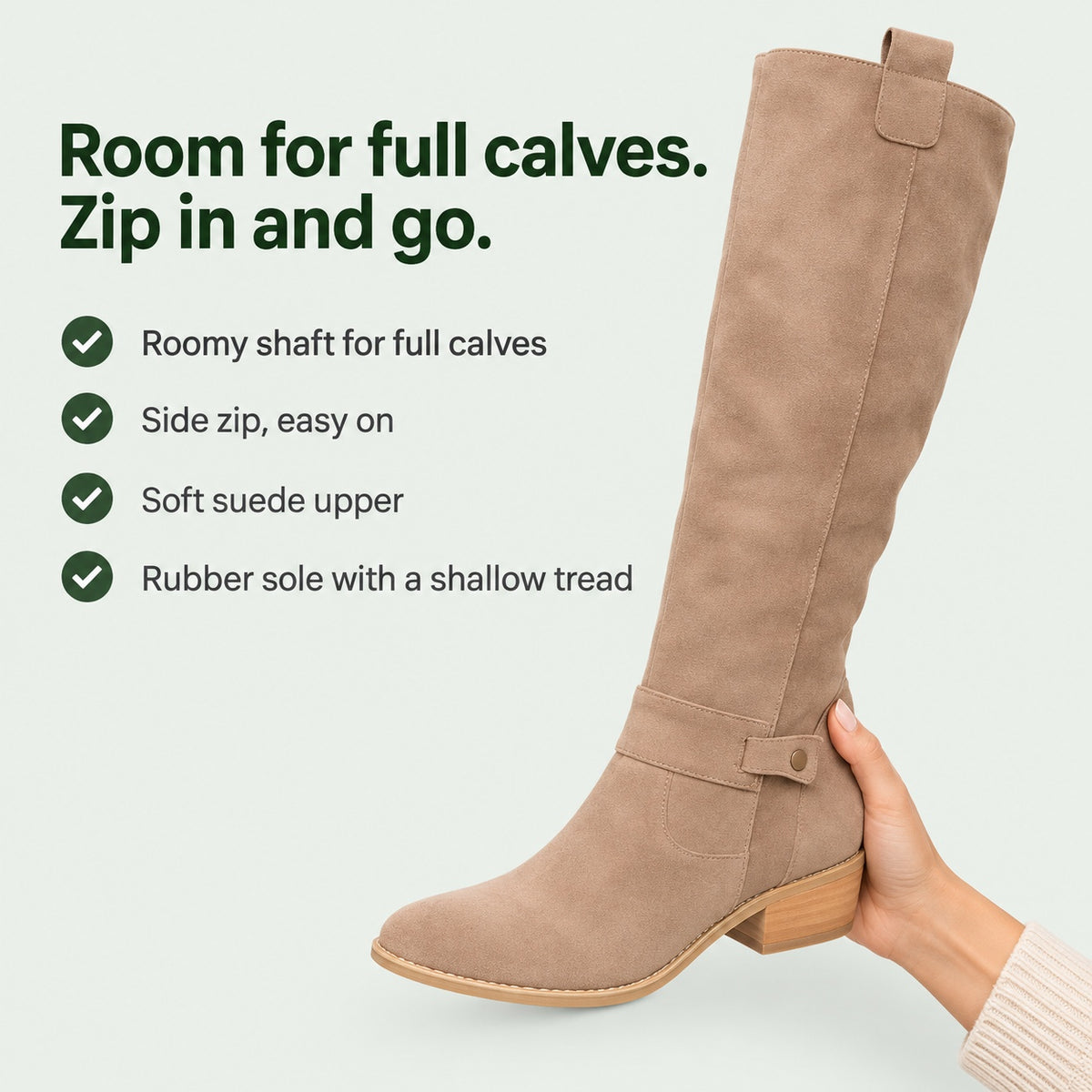 Kathy – Women's Wide Calf Boots, key benefits