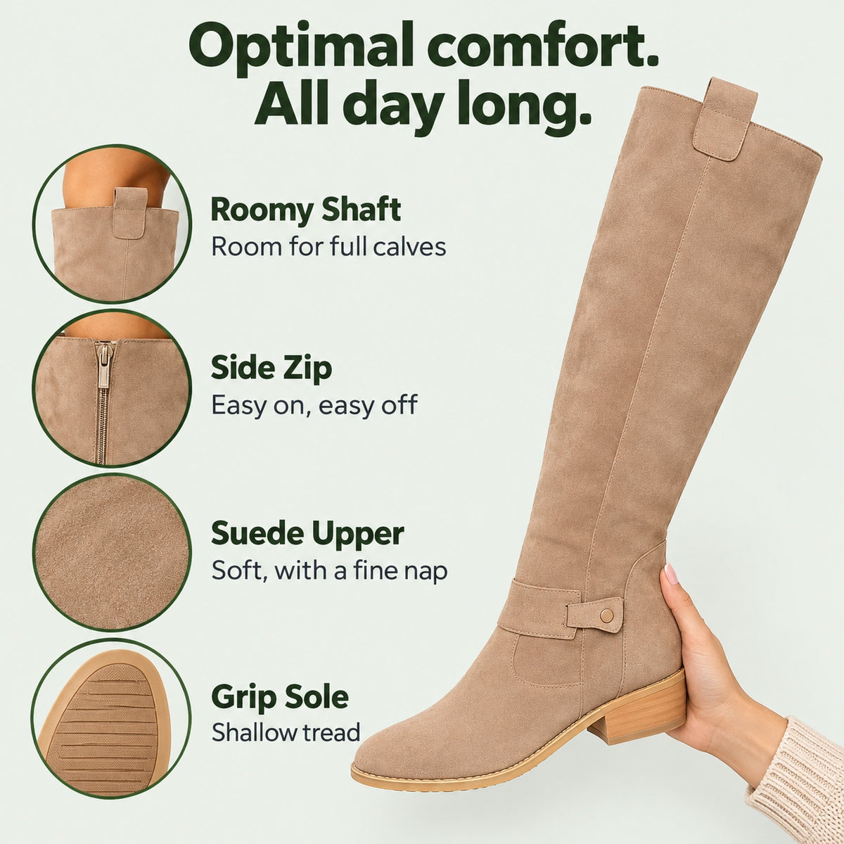 Kathy – Women's Wide Calf Boots, features