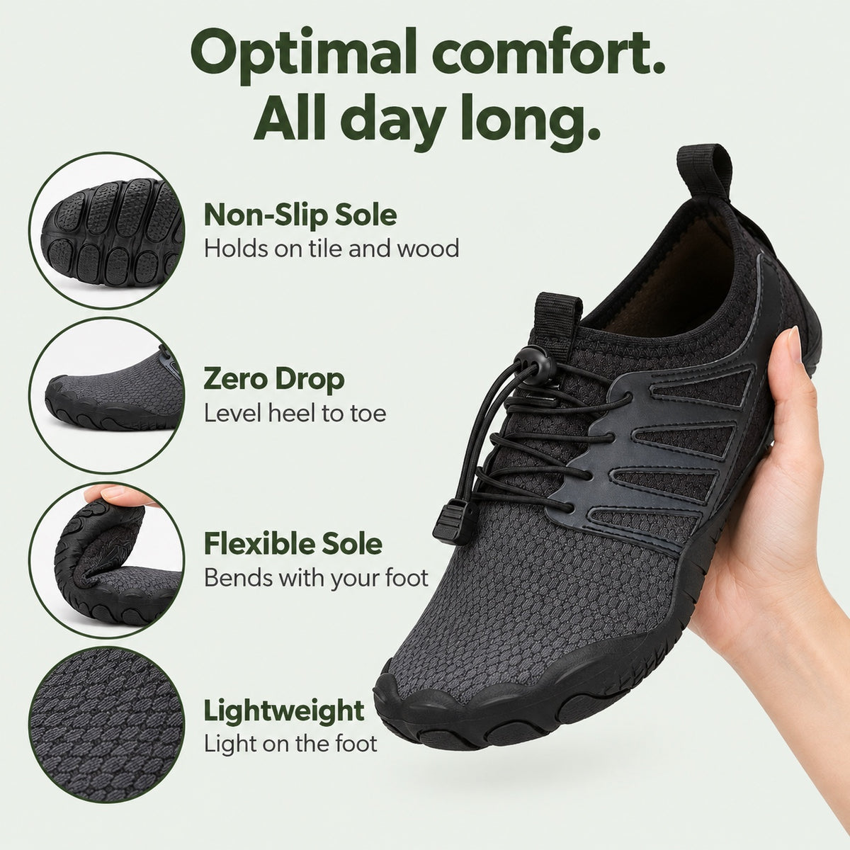 Kelsey – Unisex Barefoot Shoes, features