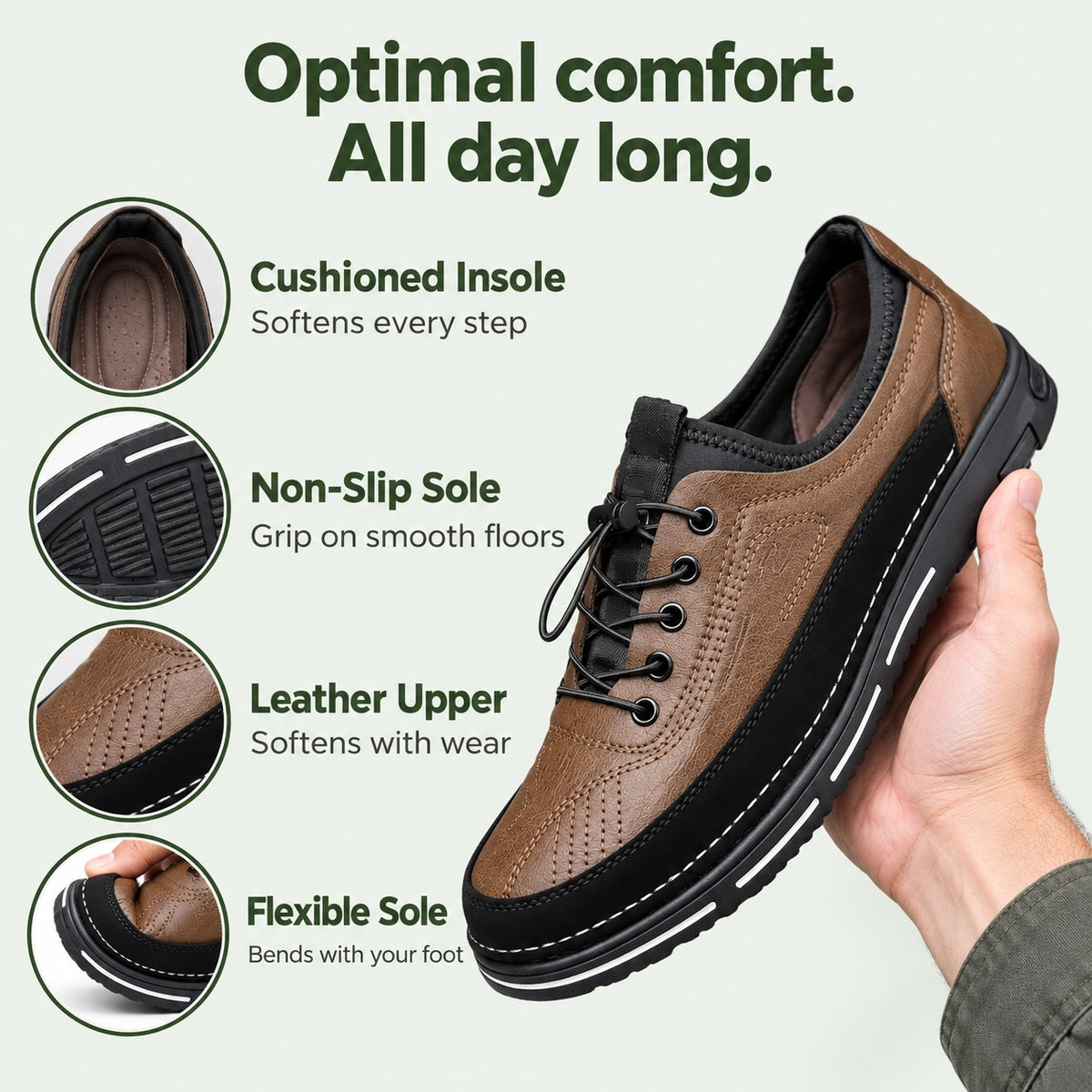 Kenny – Men's Non-Slip Shoes, features