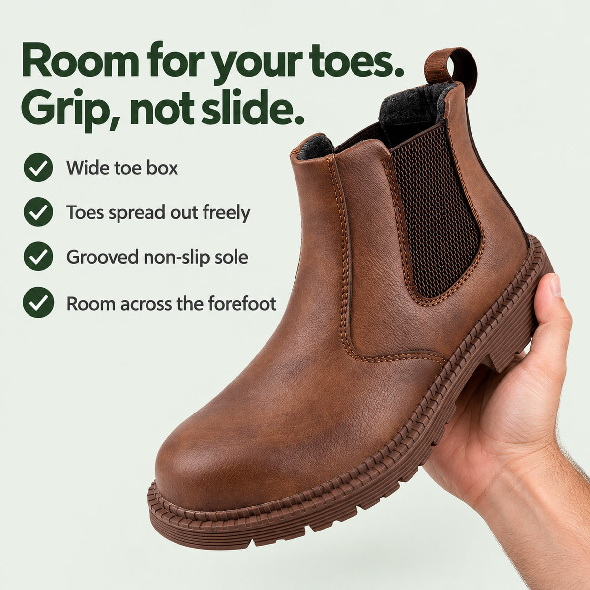Kent – Men's Wide Calf Boots, key benefits