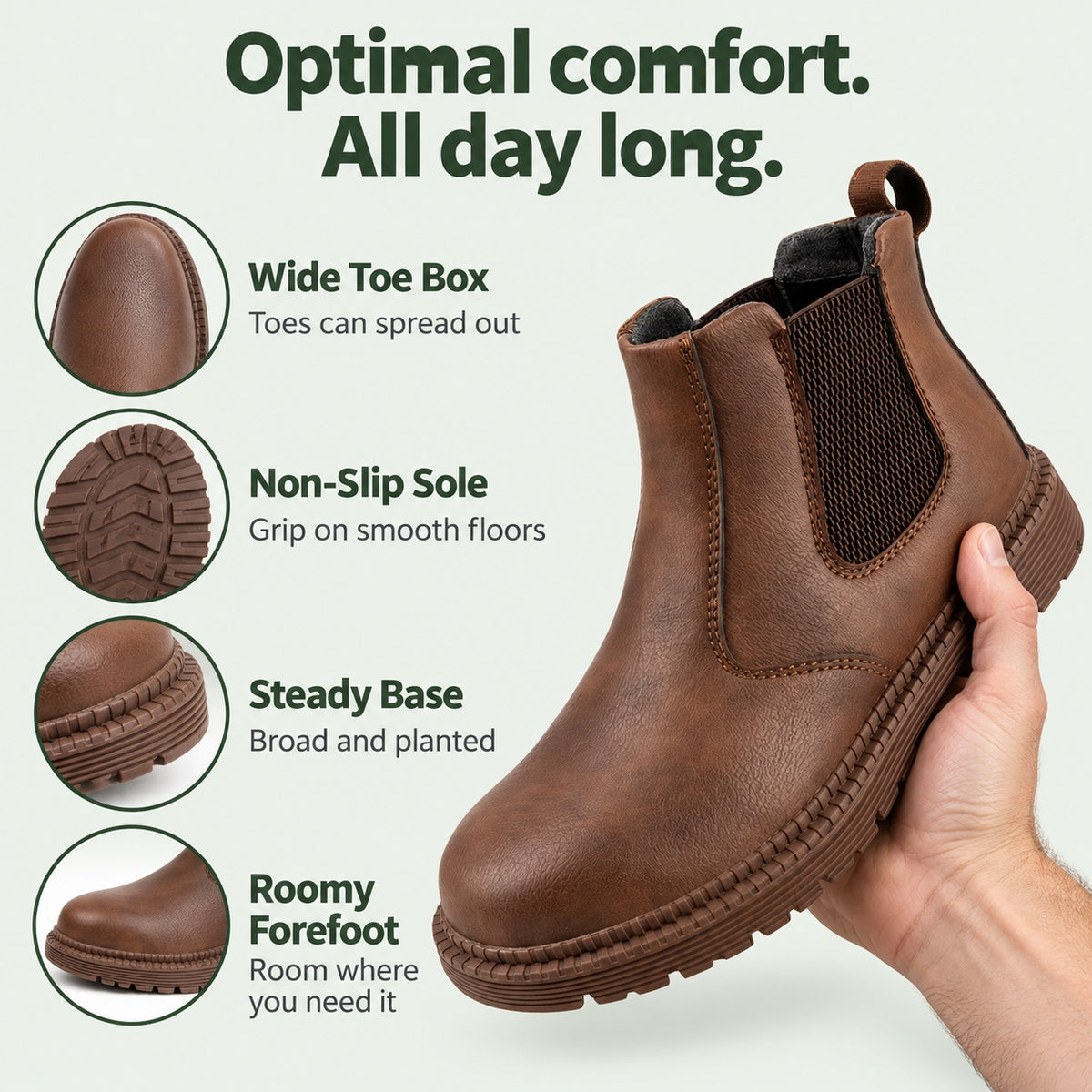Kent – Men's Wide Calf Boots, features