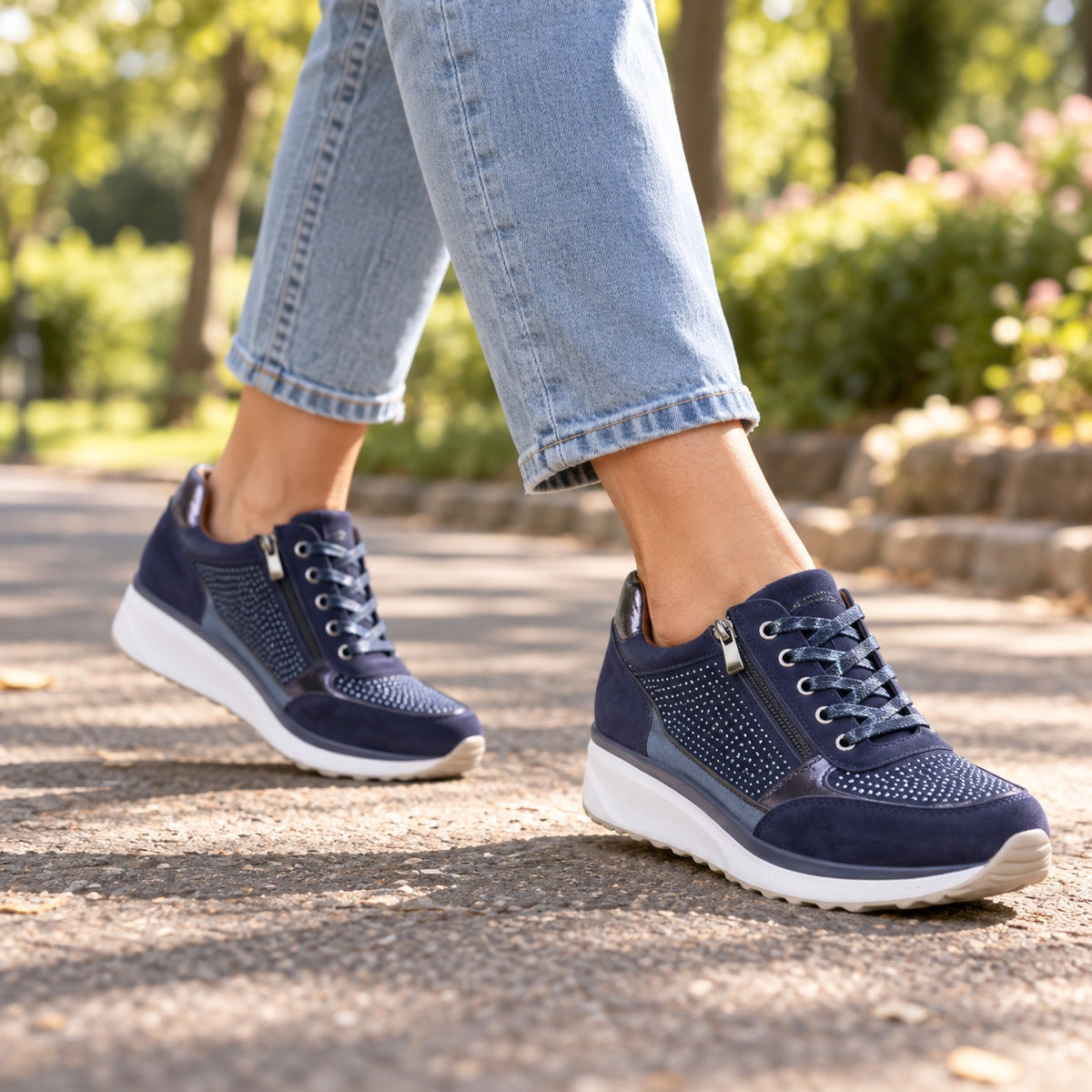 Kimberly – Women's Plantar Fasciitis Sneakers, worn on a walk