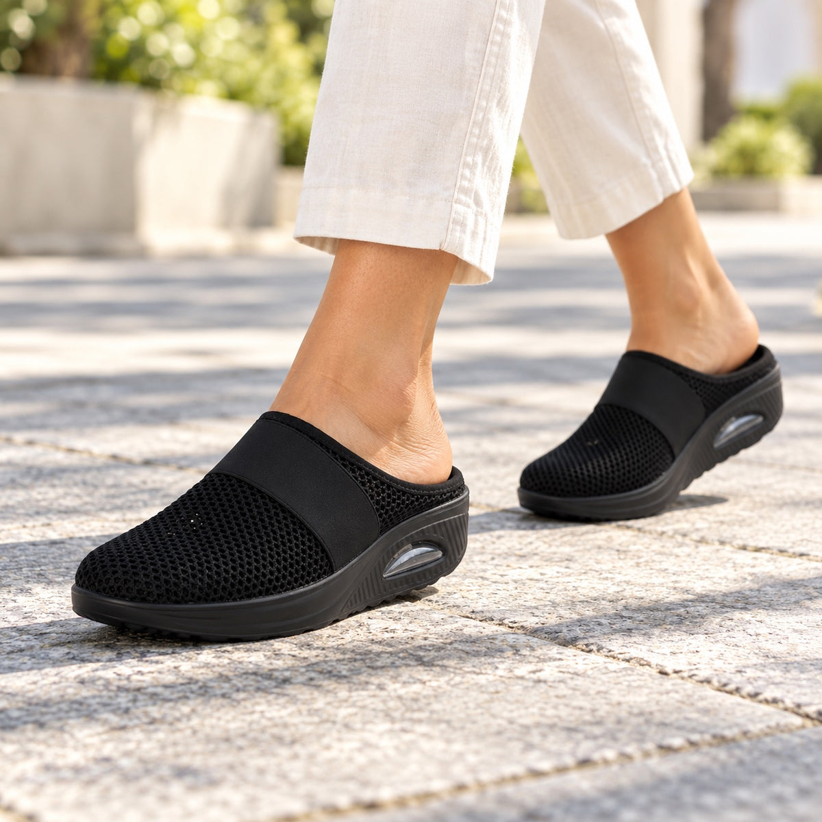 Knight – Unisex Wide Toe Box Shoes, worn on a walk