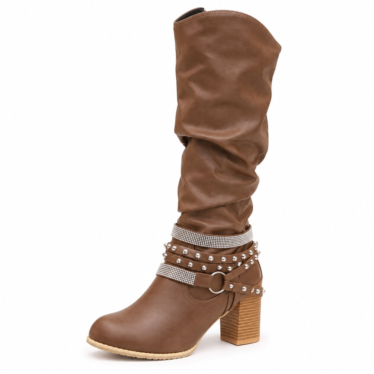 Kristie – Women's Wide Calf Boots in Khaki
