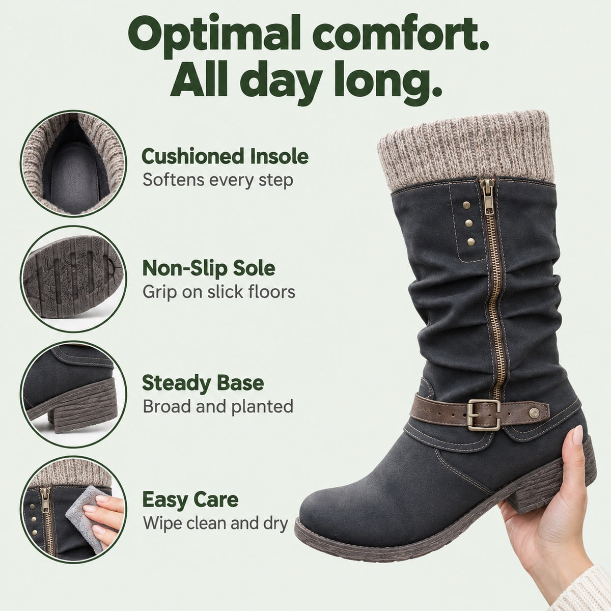 Kristine – Women's Comfort Boots, features