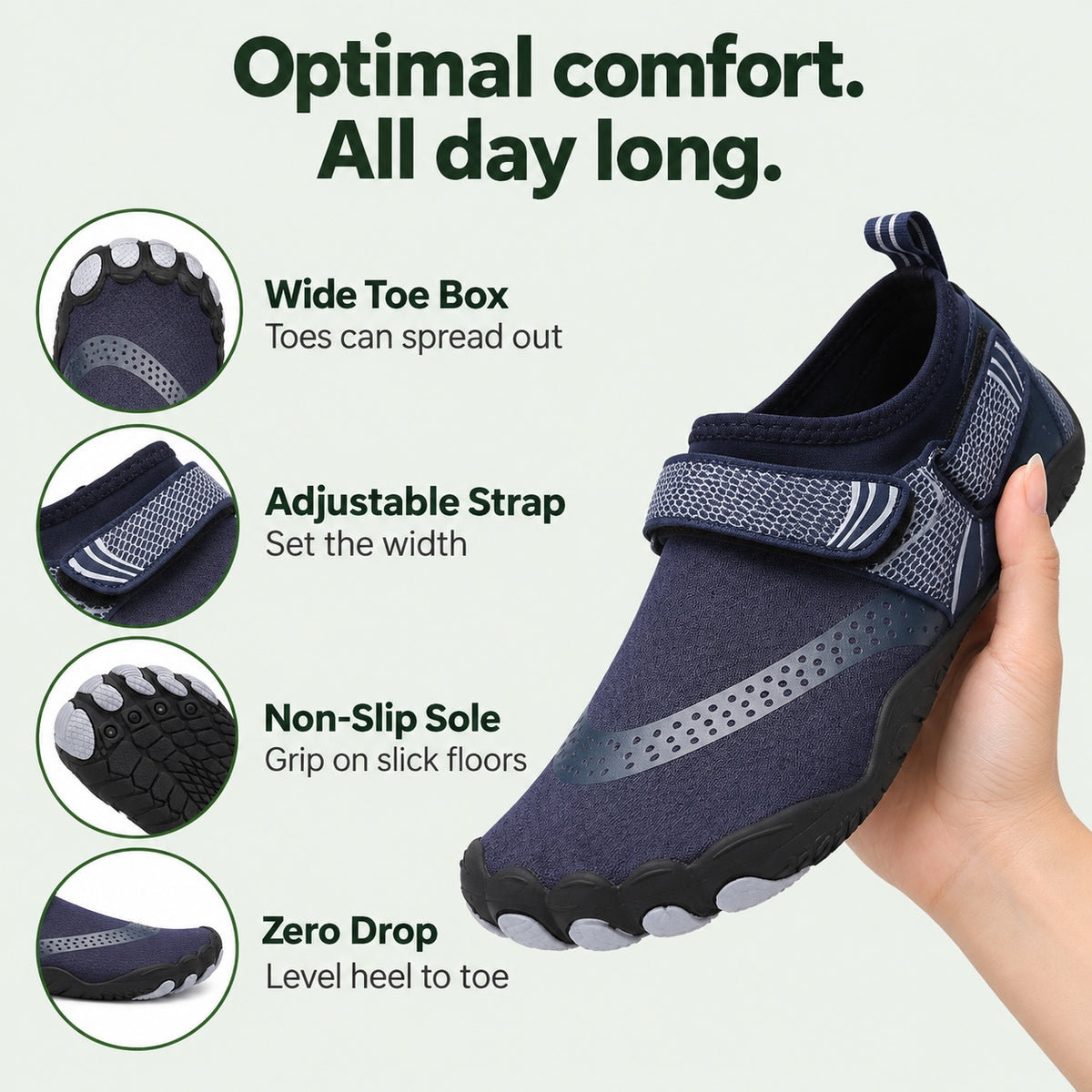 Lane – Unisex Barefoot Sneakers, features