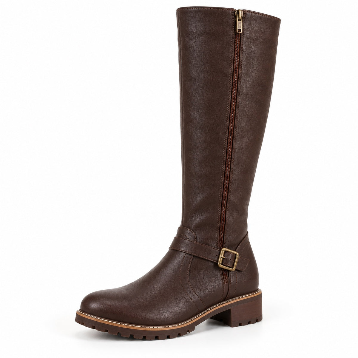 Lennox – Unisex Wide Calf Boots in Dark Brown