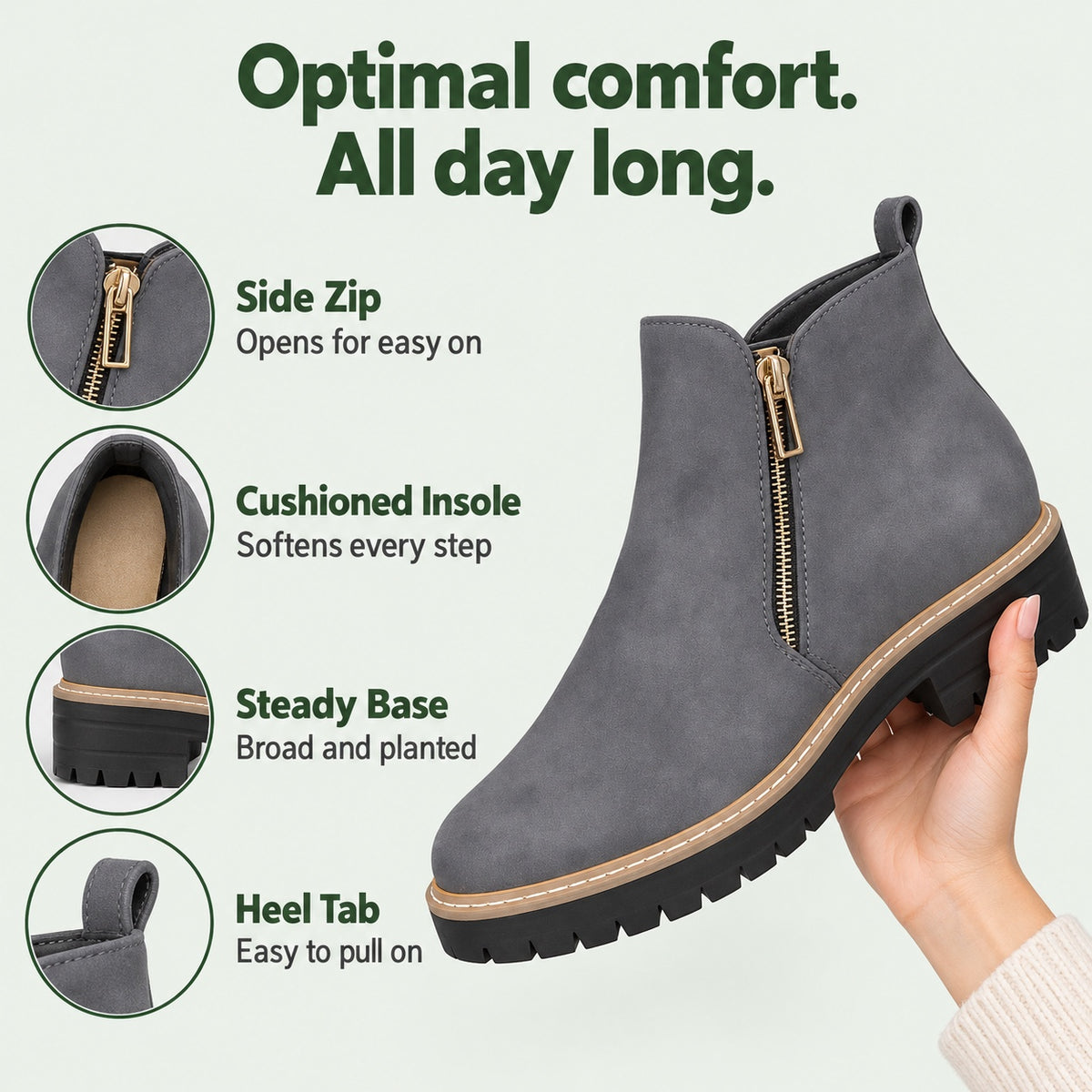 Linda – Women's Comfort Boots, features