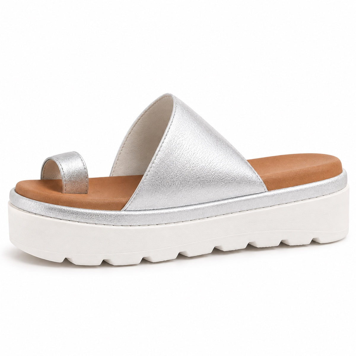 Louise – Women's Wide Toe Box Sandals in Silver