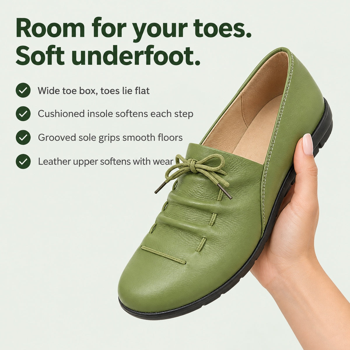 Lucille – Women's Wide Toe Box Loafers, key benefits