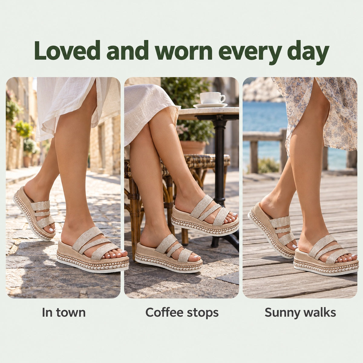 Madeline – Women's Comfortable Sandals, worn every day