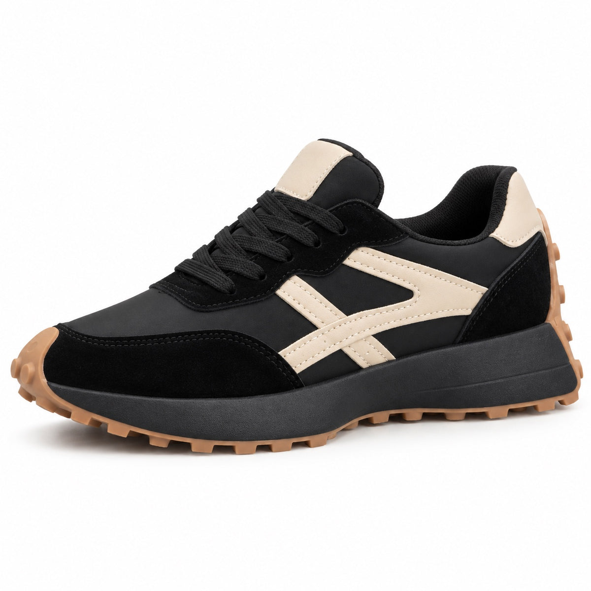Maggie – Women's Orthopedic Sneakers in Black - Beige