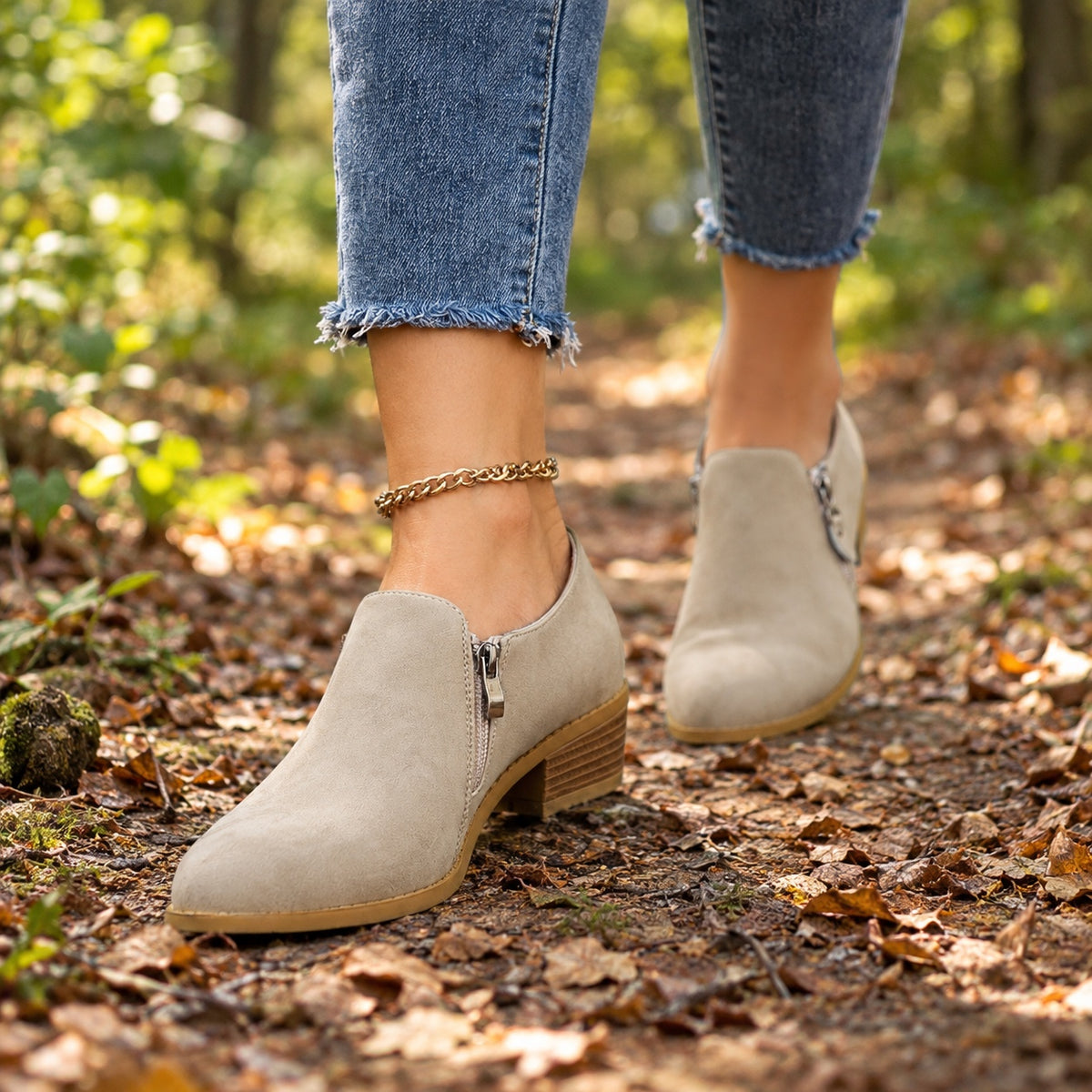Marie – Women's Wide Calf Boots, worn on a walk