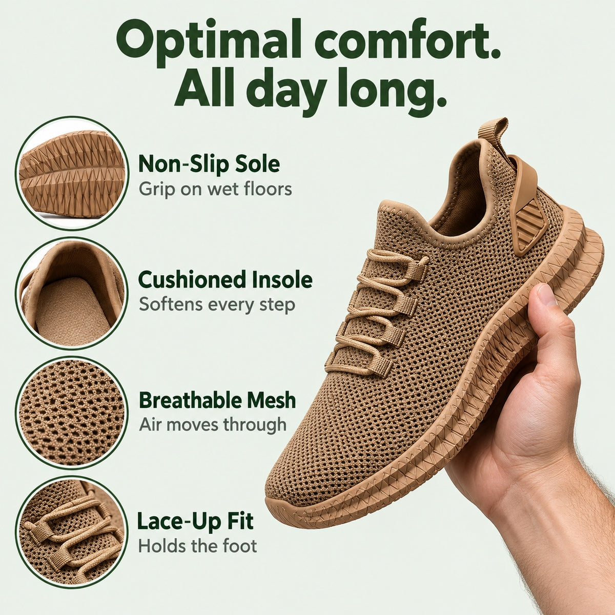 Marlowe – Unisex Non-Slip Shoes, features