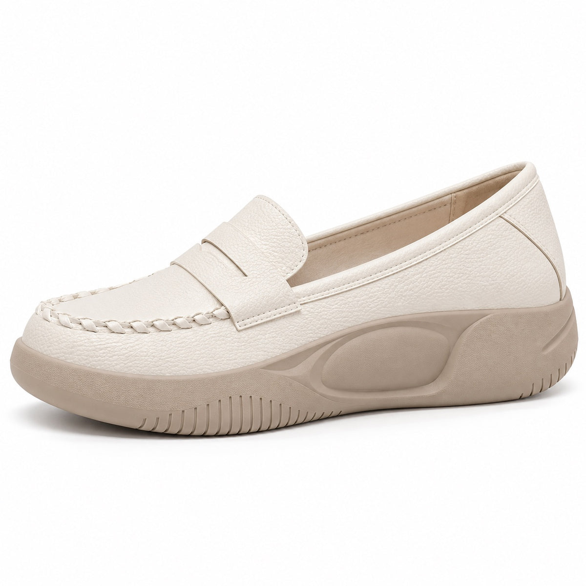 Maxine – Women's Wide Toe Box Loafers in White