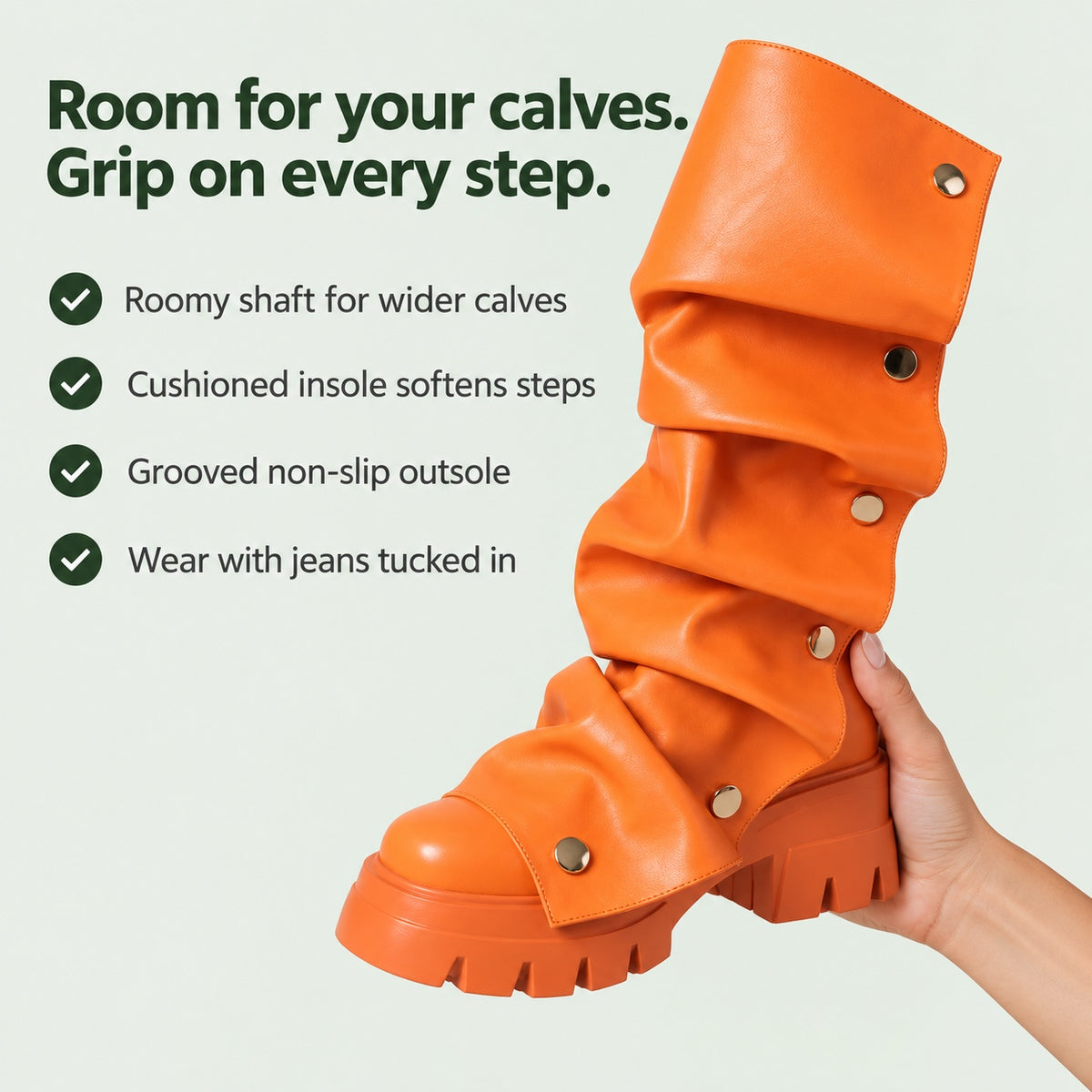 Meredith – Women's Wide Calf Boots, key benefits