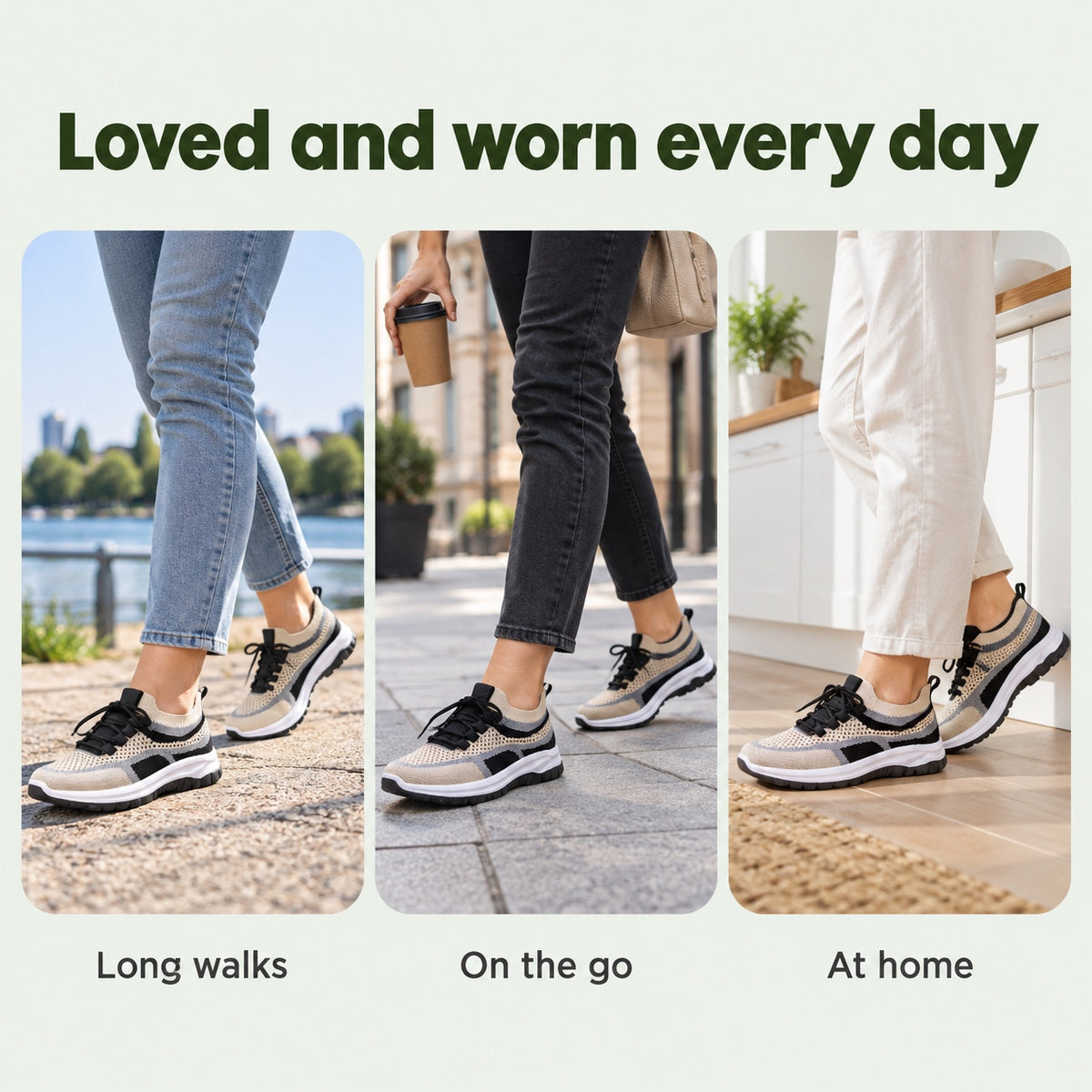 Merritt – Unisex Arch Support Shoes, worn every day
