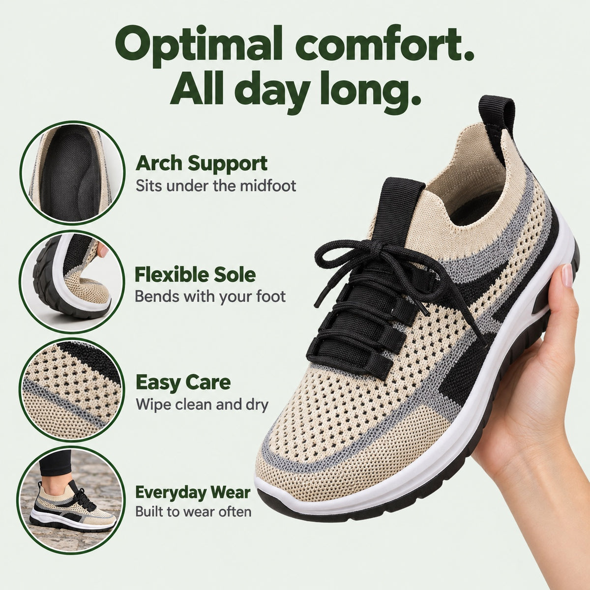 Merritt – Unisex Arch Support Shoes, features