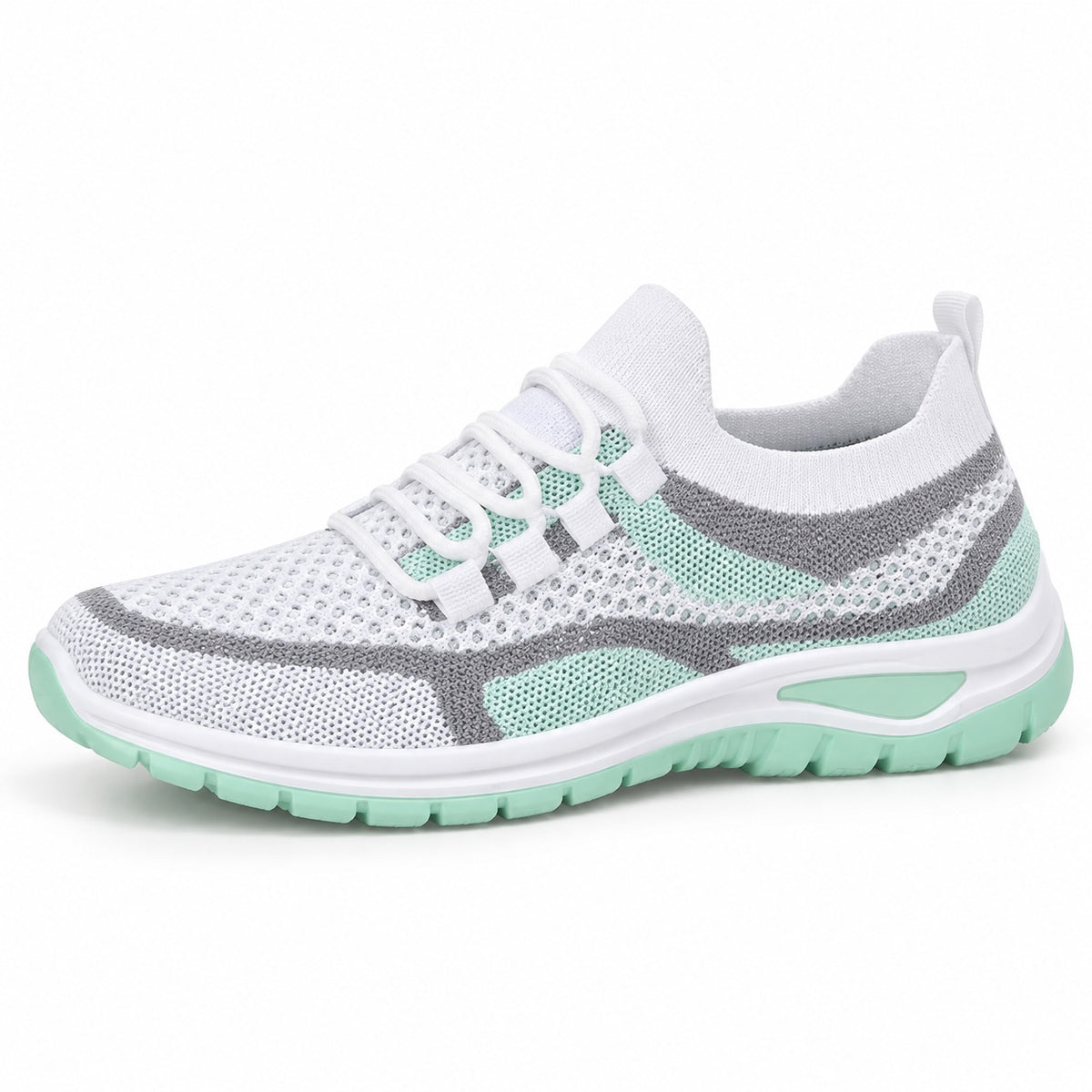 Merritt – Unisex Arch Support Shoes in White Green