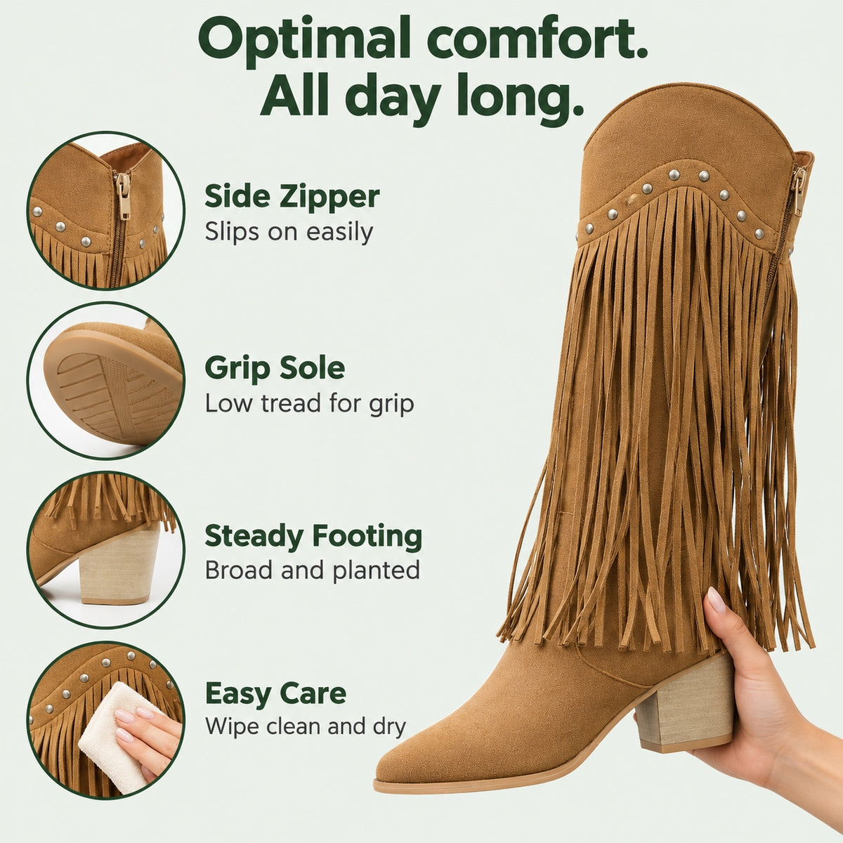 Miller – Unisex Wide Calf Boots, features