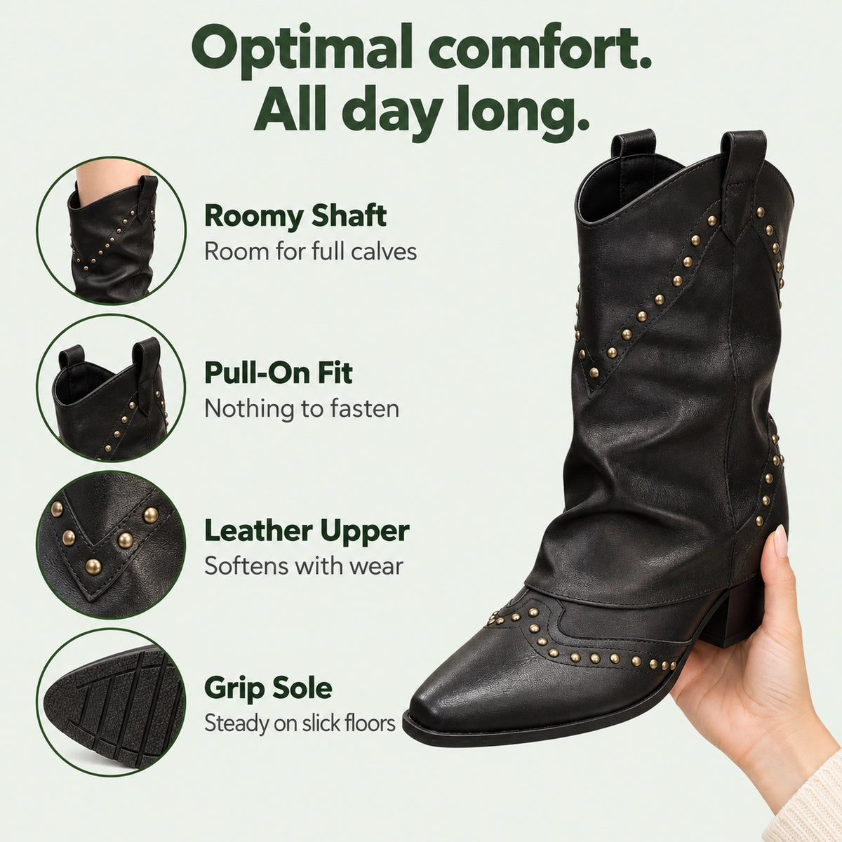 Misty – Women's Wide Calf Boots, features