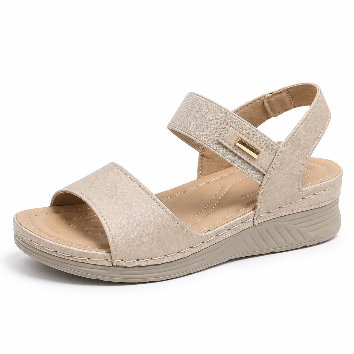 Monique – Women's Wide Toe Box Sandals in Beige