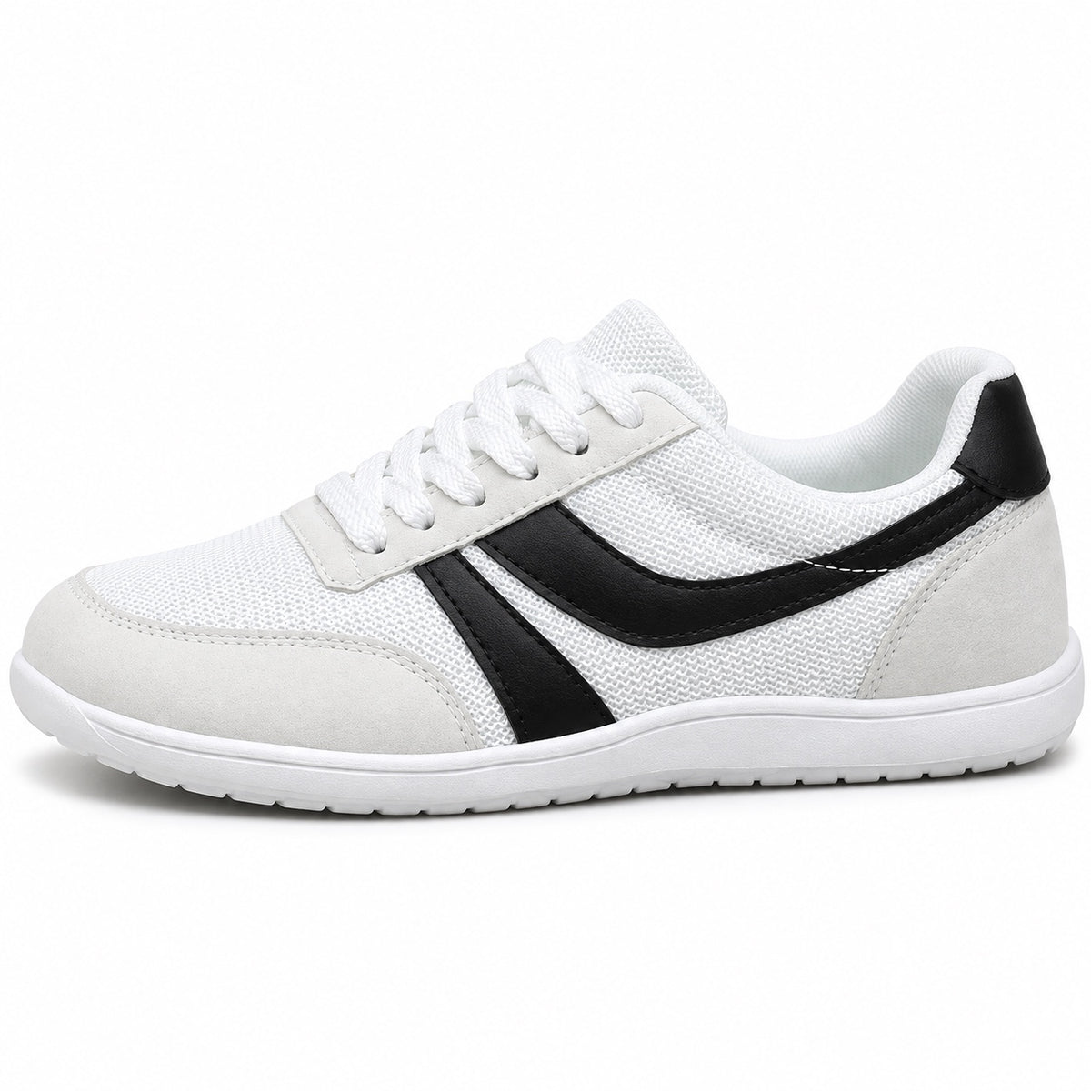 Murphy – Unisex Wide Toe Box Shoes in White Black