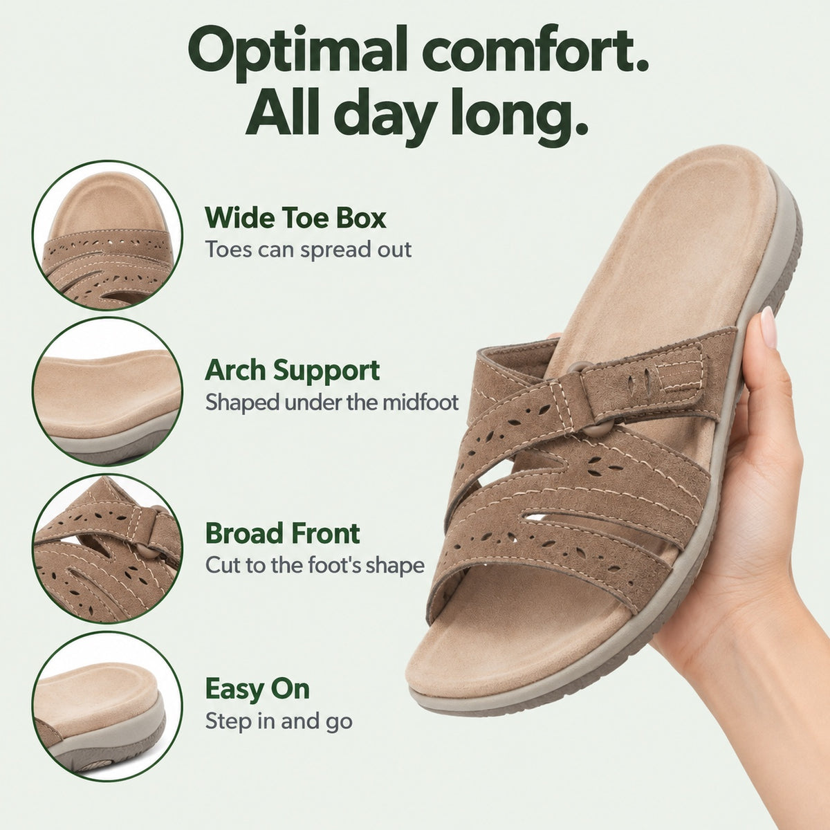 Nadine – Women's Wide Toe Box Sandals, features