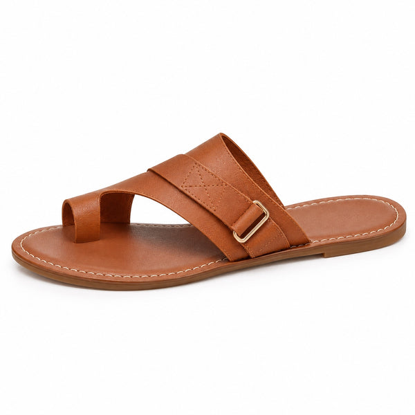 Natasha – Women's Wide Toe Box Sandals in Brown