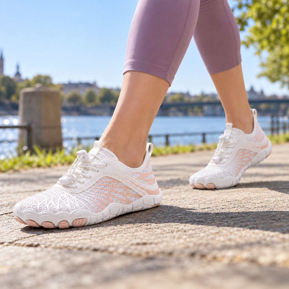 Nettie – Women's Wide Toe Box Shoes, worn on a walk