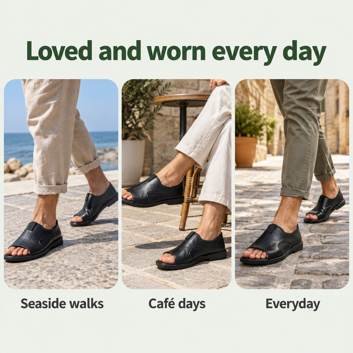Nicholas – Men's Comfortable Sandals, worn every day