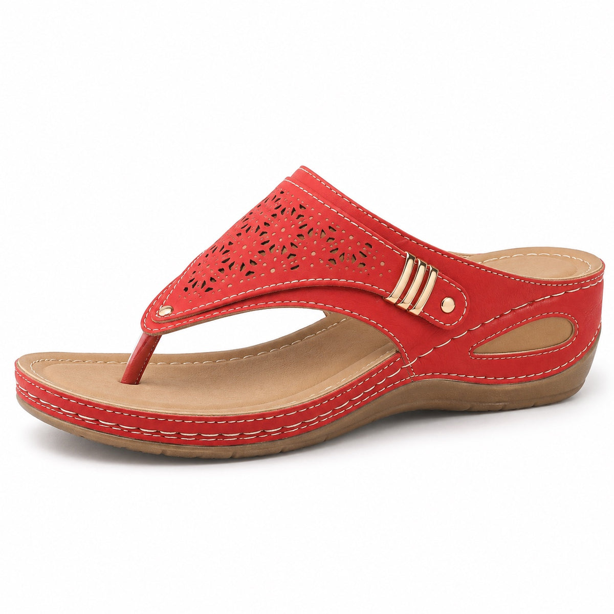 Nicole – Women's Wide Toe Box Sandals in Wine Red