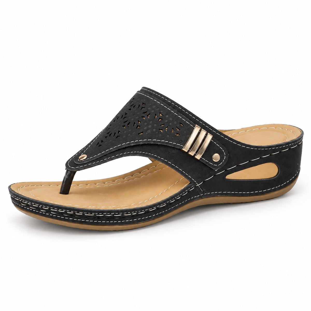 Nicole – Women's Wide Toe Box Sandals in Black