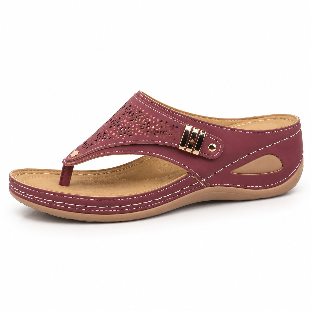 Nolan – Unisex Wide Toe Box Sandals in Red