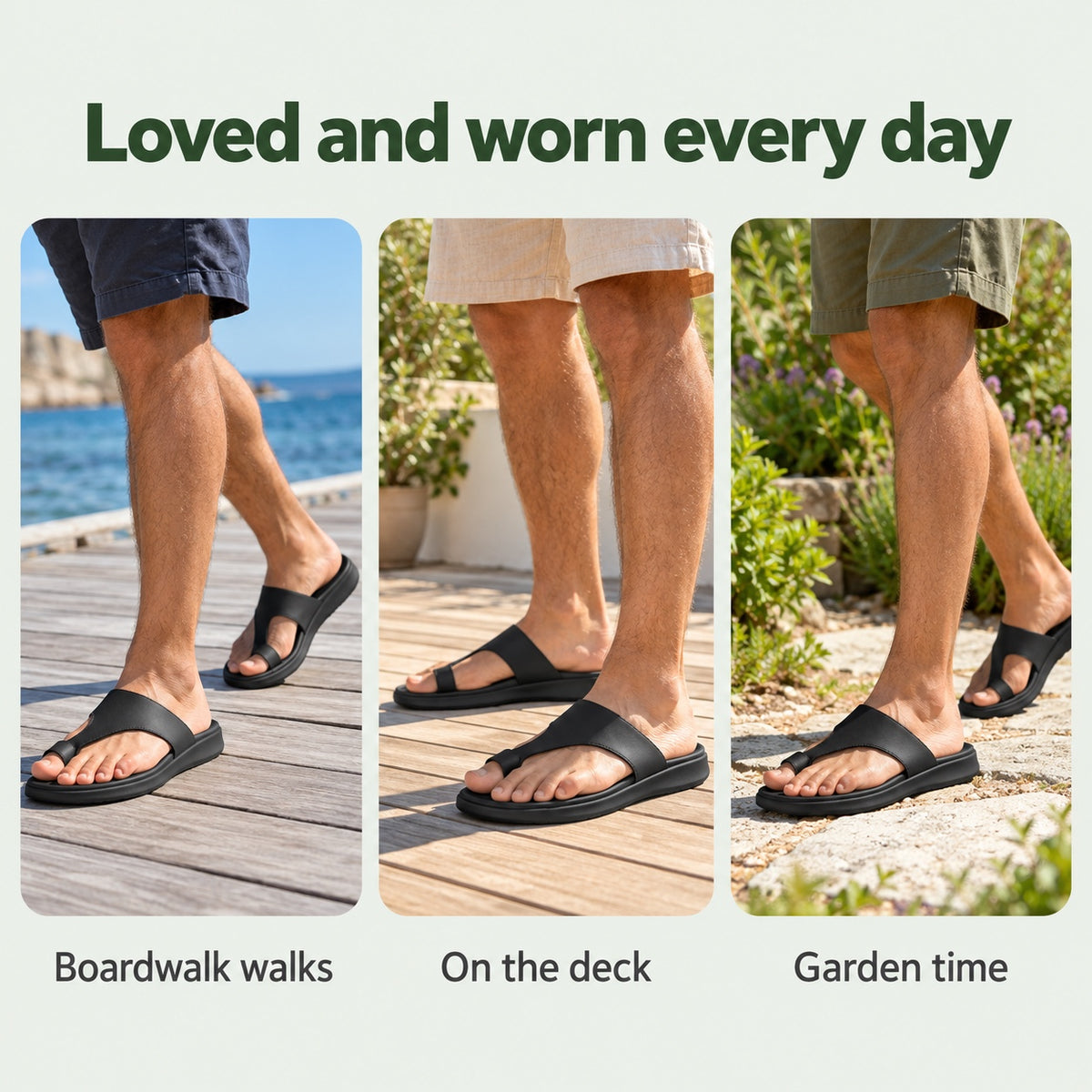 Otis – Men's Wide Toe Box Sandals, worn every day