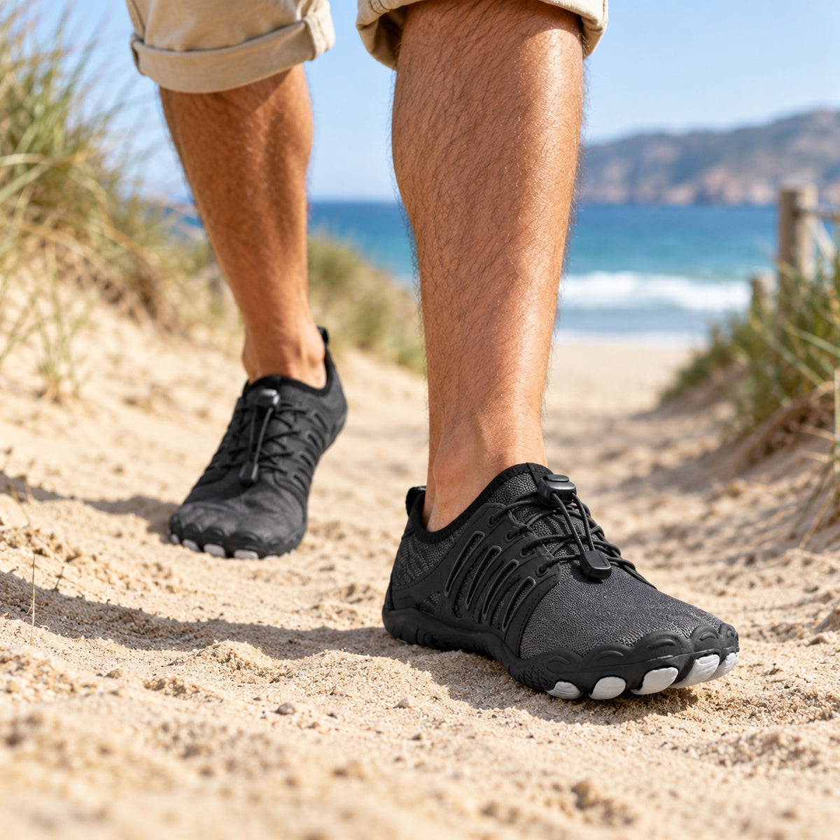Owens – Unisex Barefoot Shoes, worn on a walk