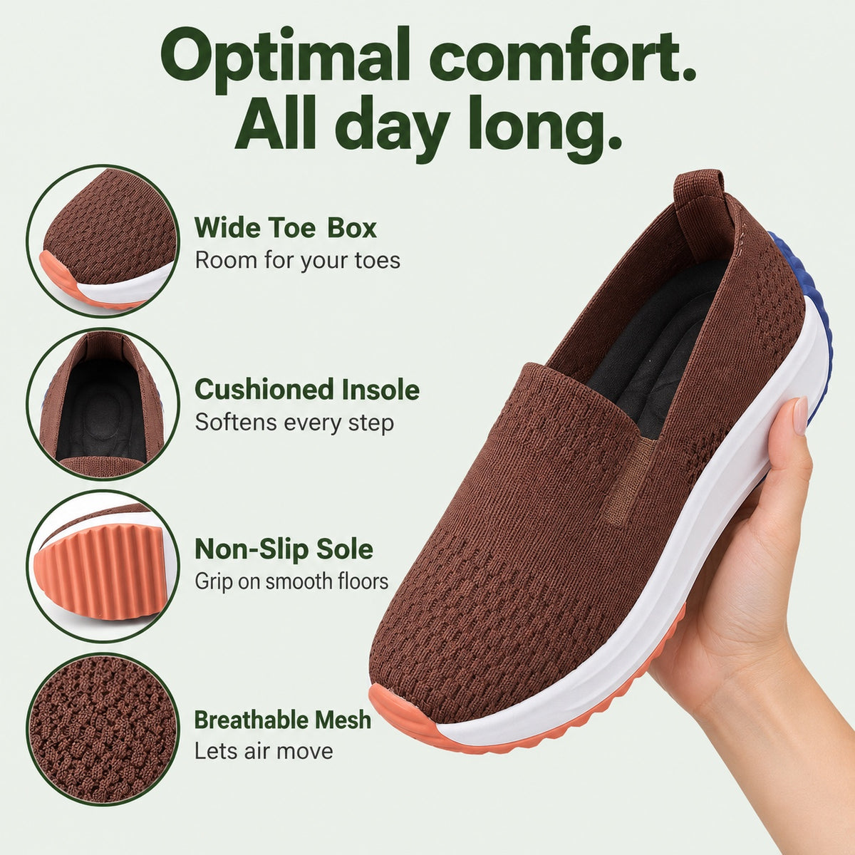 Phillips – Unisex Wide Toe Box Sneakers, features
