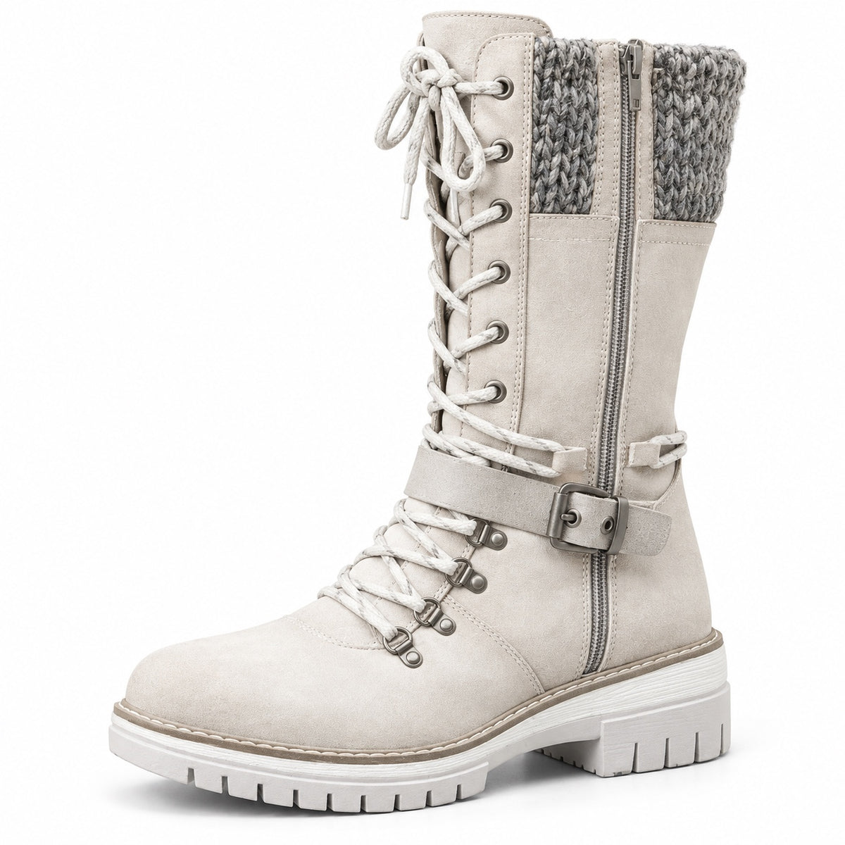 Rachel – Women's Wide Calf Boots in White