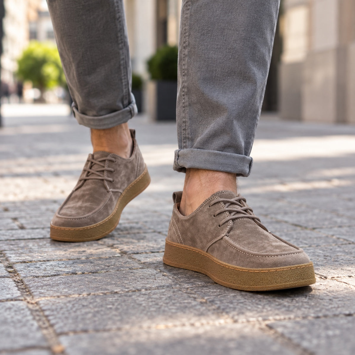 Raul – Men's Non-Slip Sneakers, worn on a walk