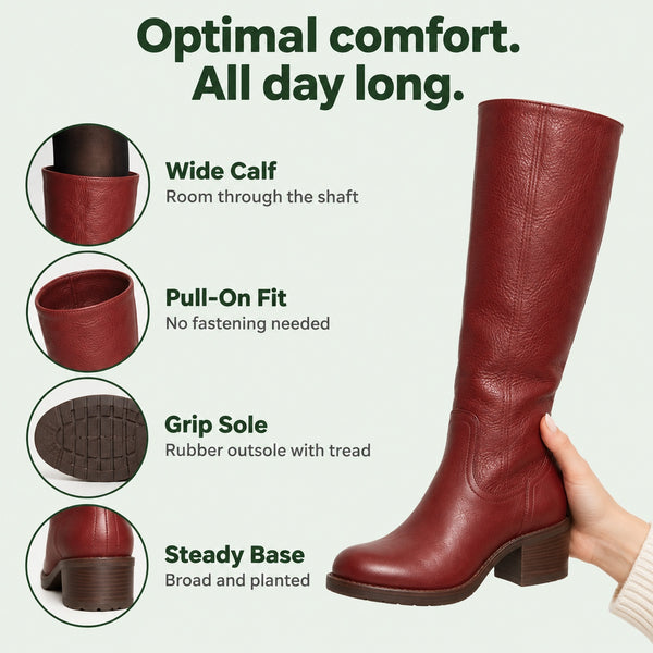 Rena – Women's Wide Calf Boots, features