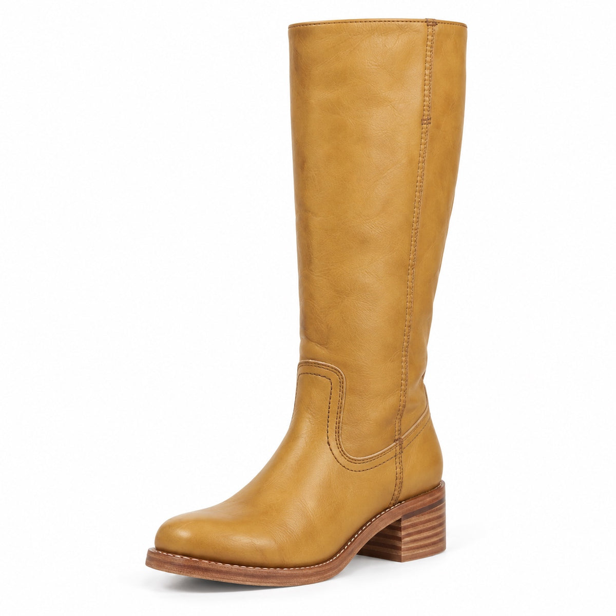 Rena – Women's Wide Calf Boots in Yellow